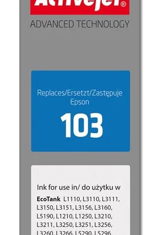 Activejet AE-103Bk Ink Bottle (Replaces Epson 103 C13T00S14A; Supreme; 70 ml; 4500, black).