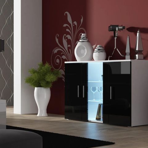 Cama sideboard 120 cm SOHO S7 white/black gloss