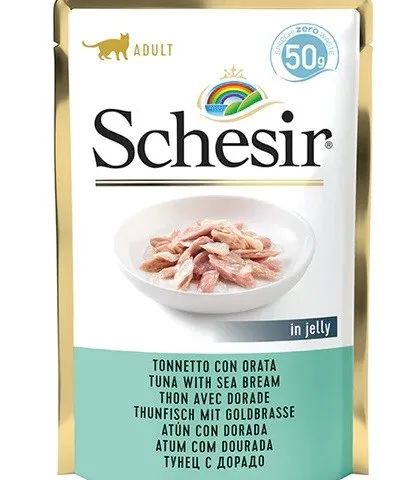 SCHESIR in jelly Tuna with sea bream - wet cat food - 50 g