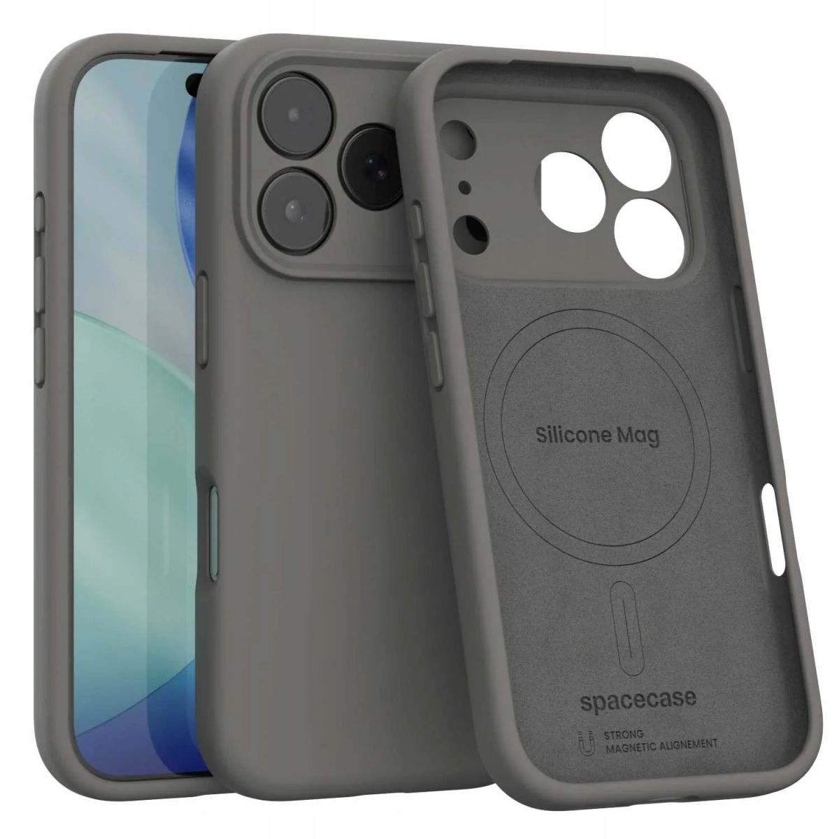 Spacecase Silikoonümbris iPhone 17 Pro Max Gray