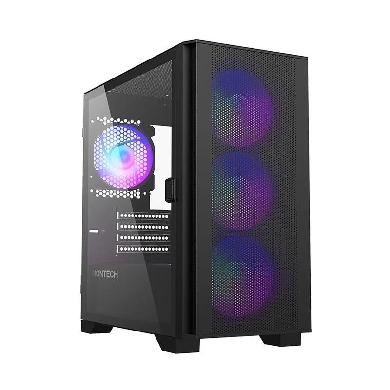Case|MONTECH|AIR 100 ARGB|MidiTower|Case product features Transparent panel|Not included|MicroATX|MiniITX|Colour Black|AIR100ARGB(B)