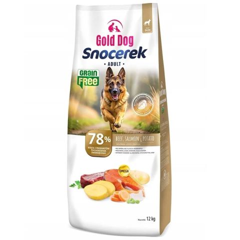 GOLD DOG Snocerek Grain Free beef and salmon, potato- dry dog food - 12kg