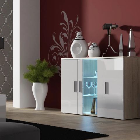 Cama sideboard 120 cm SOHO S7 sonoma oak/white gloss