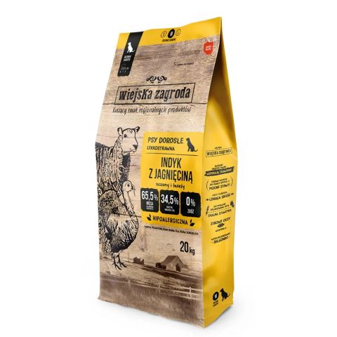 WIEJSKA ZAGRODA Turkey with Lamb M – dry dog food – 20kg