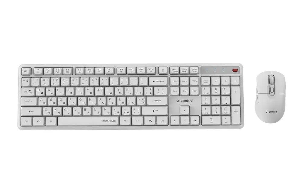KEYBOARD +MOUSE WRL CYRILLIC/WHT KBS-WMS-01-W-CYRL GEMBIRD