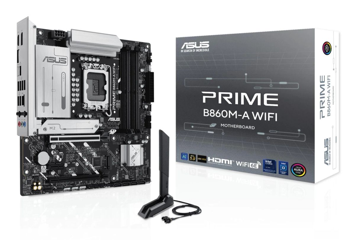 Mainboard|ASUS|Intel B860 Express|LGA1851|Micro-ATX|Memory DDR5|Memory slots 4|1xPCI-Express 4.0 1x|1xPCI-Express 4.0 16x|1xPCI-Express 5.0 16x|2xM.2|1xHDMI|1xDisplayPort|7xUSB 2.0|1xUSB-C|1xUSB-C w/Thunderbolt|1xOptical S/PDIF|1xRJ45|3xAudio port|P…
