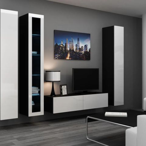 Cama Living room cabinet set VIGO 15 black/white gloss