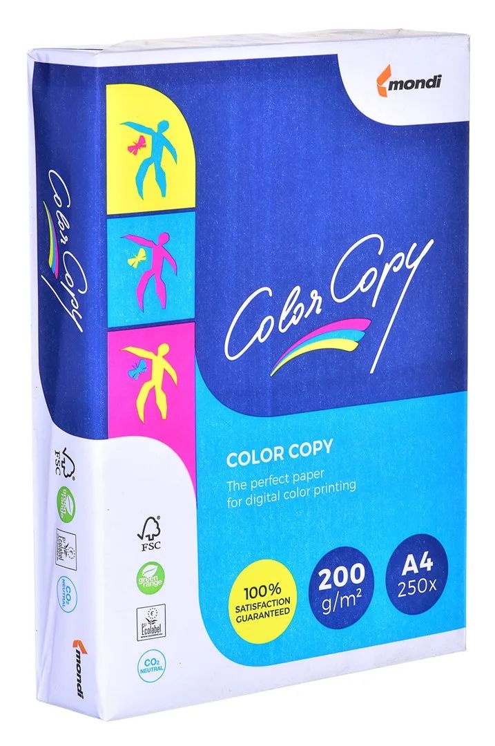 Paper copier office Mondi Color Copy 8687A20 (A4; 200g/m2; 250 sheets; white paper; satin)