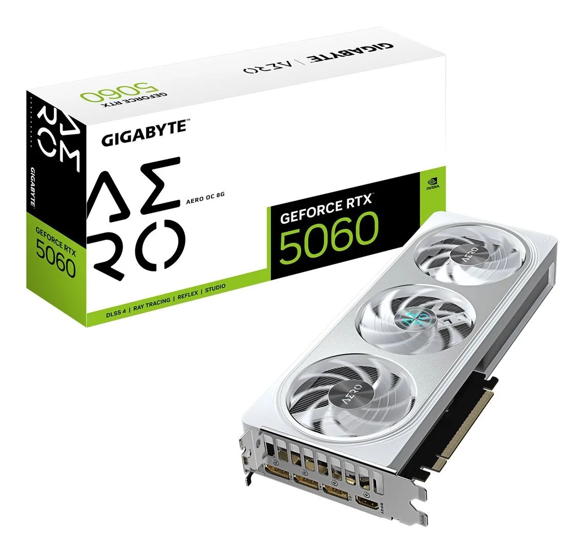 Graphics Card|GIGABYTE|NVIDIA|GeForce RTX 5060|2595 MHz|8 GB|GDDR7|128 bit|PCI Express 5.0|Active|GV-N5060AEROOC-8GD