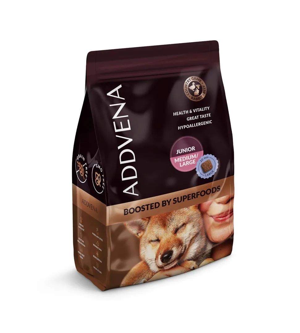 ADDVENA Boosted by superfoods Junior Medium/Large Beef - dry dog food - 2,5kg