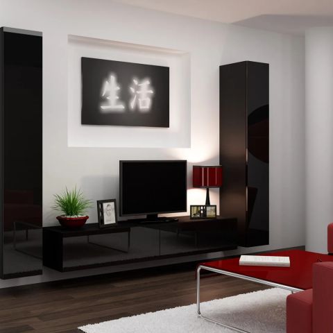 Cama Living room cabinet set VIGO 4 black/black gloss
