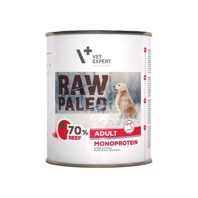 VETEXPERT Raw Paleo Adult Monoprotein Beef - wet dog food - 800 g