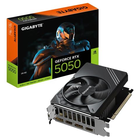 GIGABYTE GeForce RTX 5050 D6 8G Graphics Card - 8GB GDDR6, 128bit, PCI-E 5.0, 2572MHz Core Clock, 2 x DP, 2 x HDMI, NVIDIA DLSS 4, GV-N5050D6-8GD