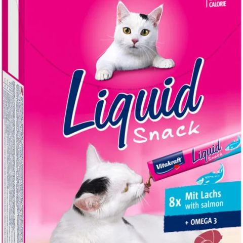 VITAKRAFT Liquid Snack Liver with Salmon - a treat for cats - 16x15g