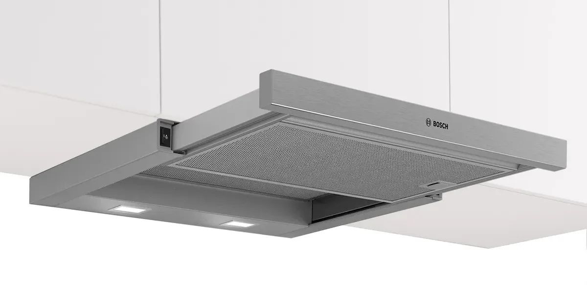 Bosch Serie 2 DFM064W55 cooker hood Semi built-in (pull out) Metallic, Silver 394 m³/h