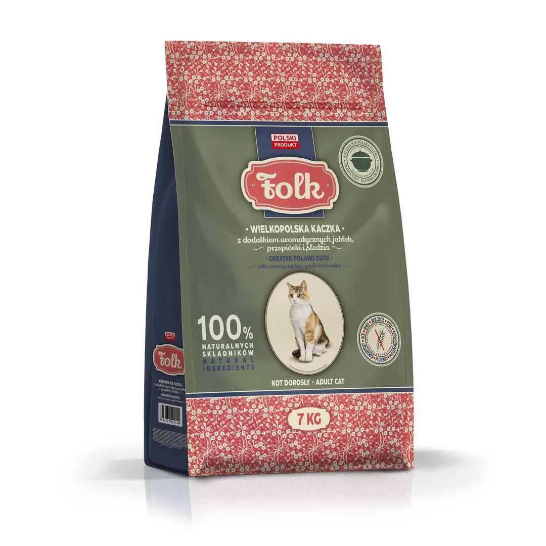 FOLK Greater poland–style duck with apples, quail & herring - dry cat food - 7kg