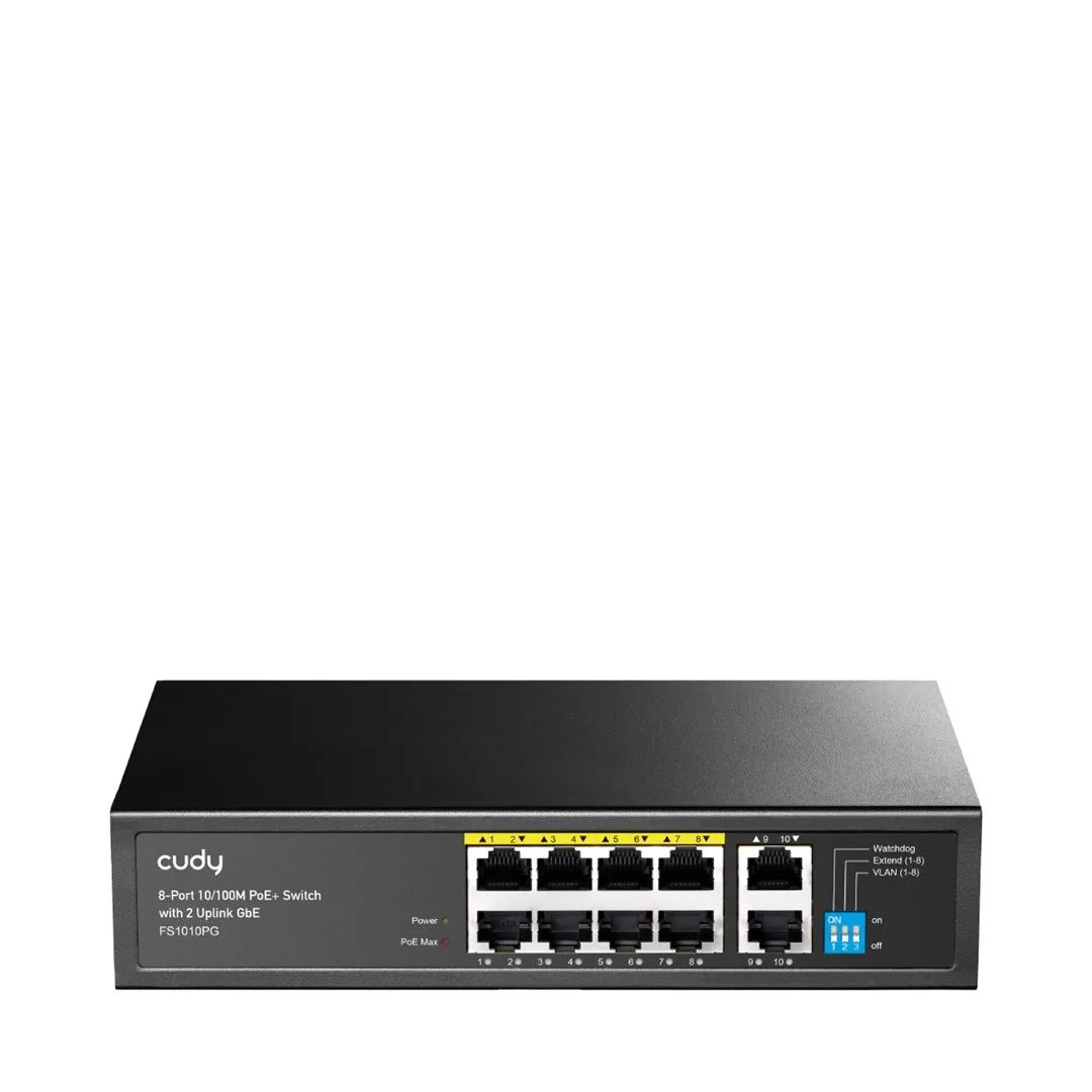 Cudy FS1010PG network switch Fast Ethernet (10/100) Power over Ethernet (PoE) Black
