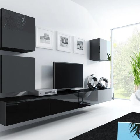 Cama Living room cabinet set VIGO 22 black/black gloss