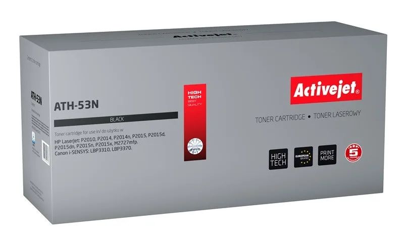 Activejet ATH-53N Toner (replacement for HP 53A Q7553A, Canon CRG-715; Supreme; 3500 pages; black)
