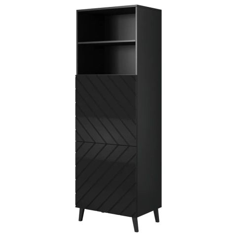 Cabinet ABETO 60x40x176.5 cm gloss black/black