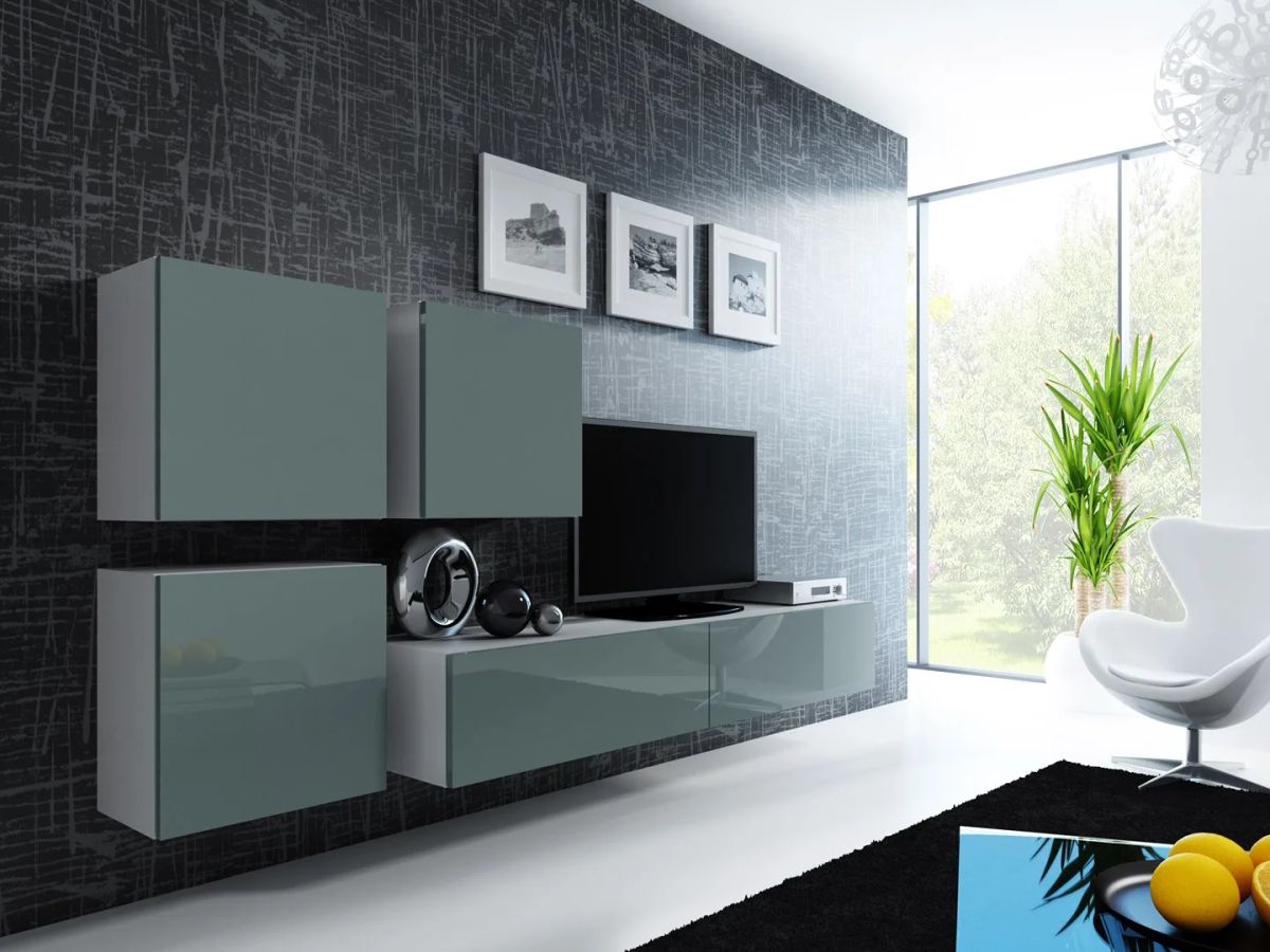 Cama Living room cabinet set VIGO 23 white/grey gloss