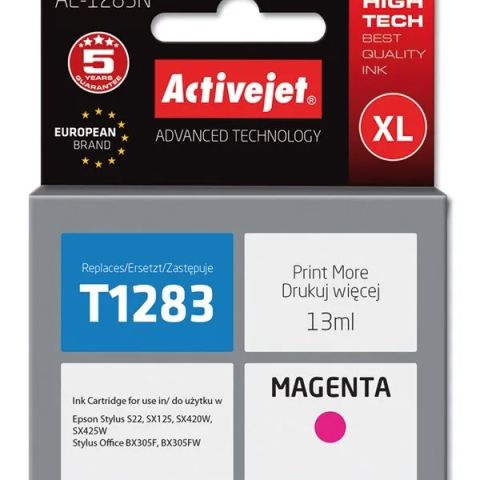 Activejet AE-1283N Ink (replacement for Epson T1283; Supreme; 13 ml; magenta)