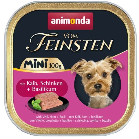 ANIMONDA Vom Feinsten Adult Mini Veal, ham and basil - wet dog food - 100g