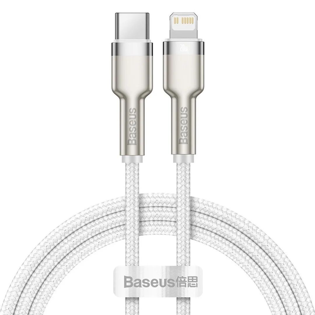 USB-C cable to Lightning Baseus Cafule, White, Power Delivery, 20W, 1m (white)