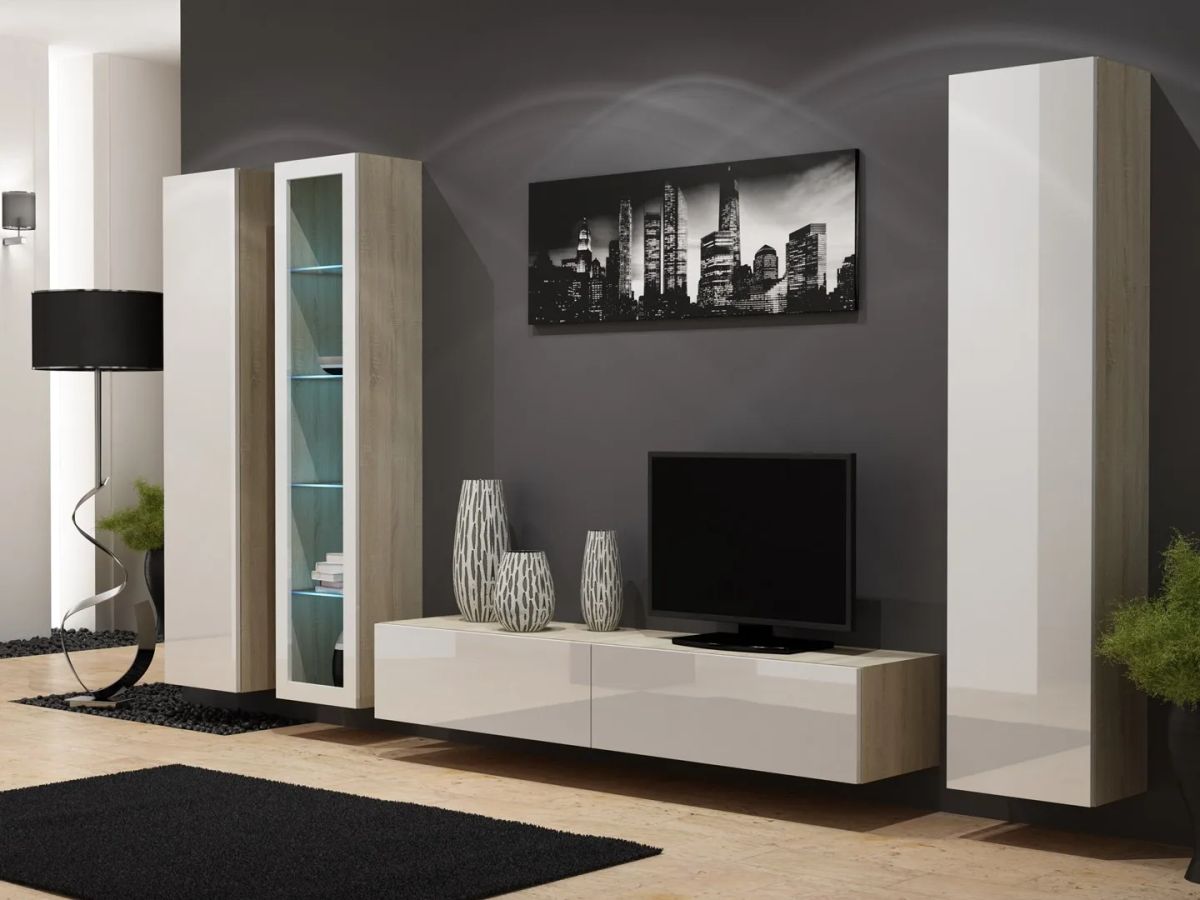 Cama Full cabinet VIGO '180' 180/40/30 sonoma/white gloss