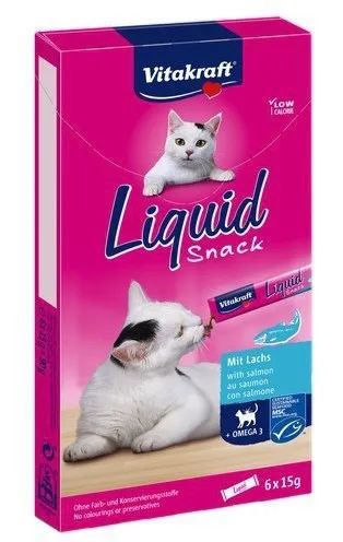 VITAKRAFT Liquid Snack Salmon - cat treats - 6 x 15g