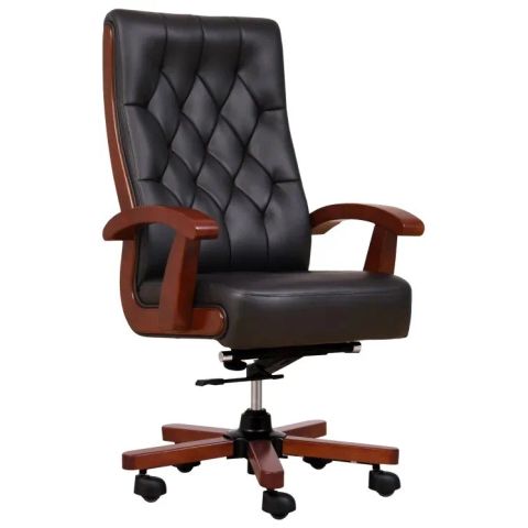 CONSUL leather armchair black