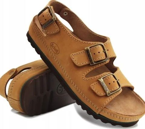 Comfortable Scholl AIR BAG BACK STRAP sandals, brown, size 44