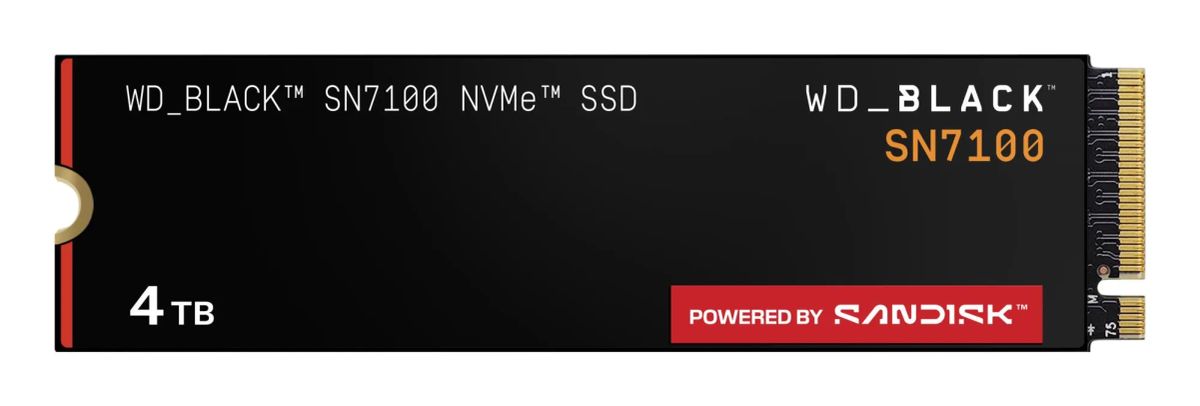 SSD|SANDISK|Read speed 7000 MB/s|Write speed 6700 MB/s|NVMe Yes|PCI Express 4.0|M.2|4000 GB|POWERED BY SANDISK|Black SN7100|WDS400T4X0E-00CJA0