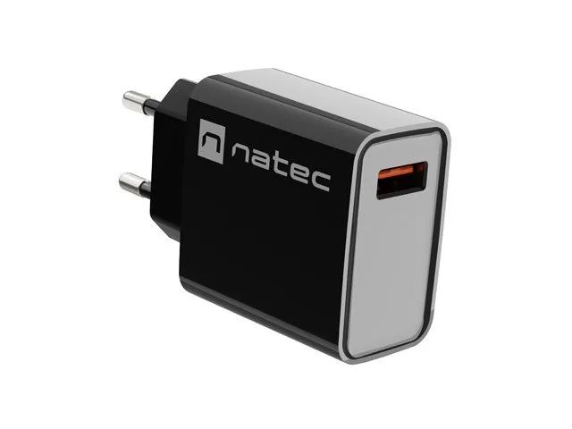 NATEC MAINS CHARGER RIBERA USB-A 18W BLACK