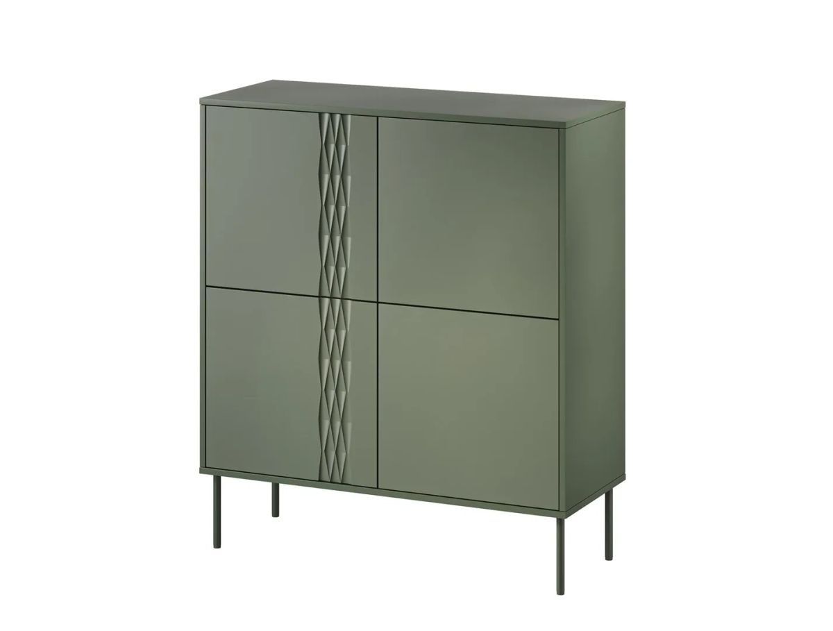 Cama 4D chest of drawers TRESSE 100x40x110 matte green