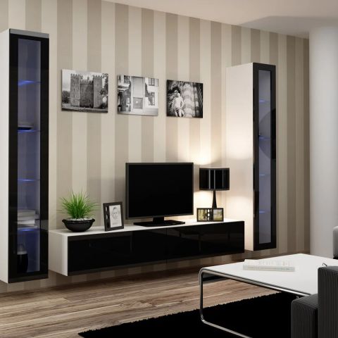 Cama Living room cabinet set VIGO 5 white/black gloss