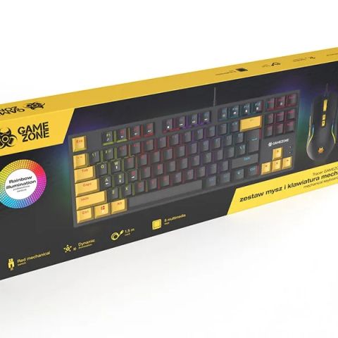 Tracer HORNET 87 keyboard Mouse included Gaming USB QWERTY English Black, Yellow