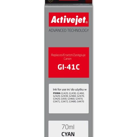 Activejet AC-G41C Ink Bottle (Replacement Canon GI-41C 4543C001; Supreme; 70 ml; Cyan)