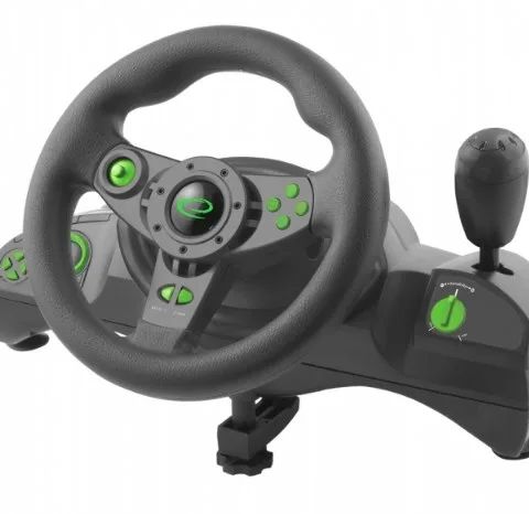 Esperanza EGW102 Gaming Controller Steering wheel PC,Playstation 3 Digital USB Black,Green
