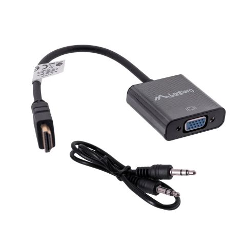 Lanberg HDMI, Mini Jack 3.5 mm, VGA Adapter | AD-0017-BK | 20 m