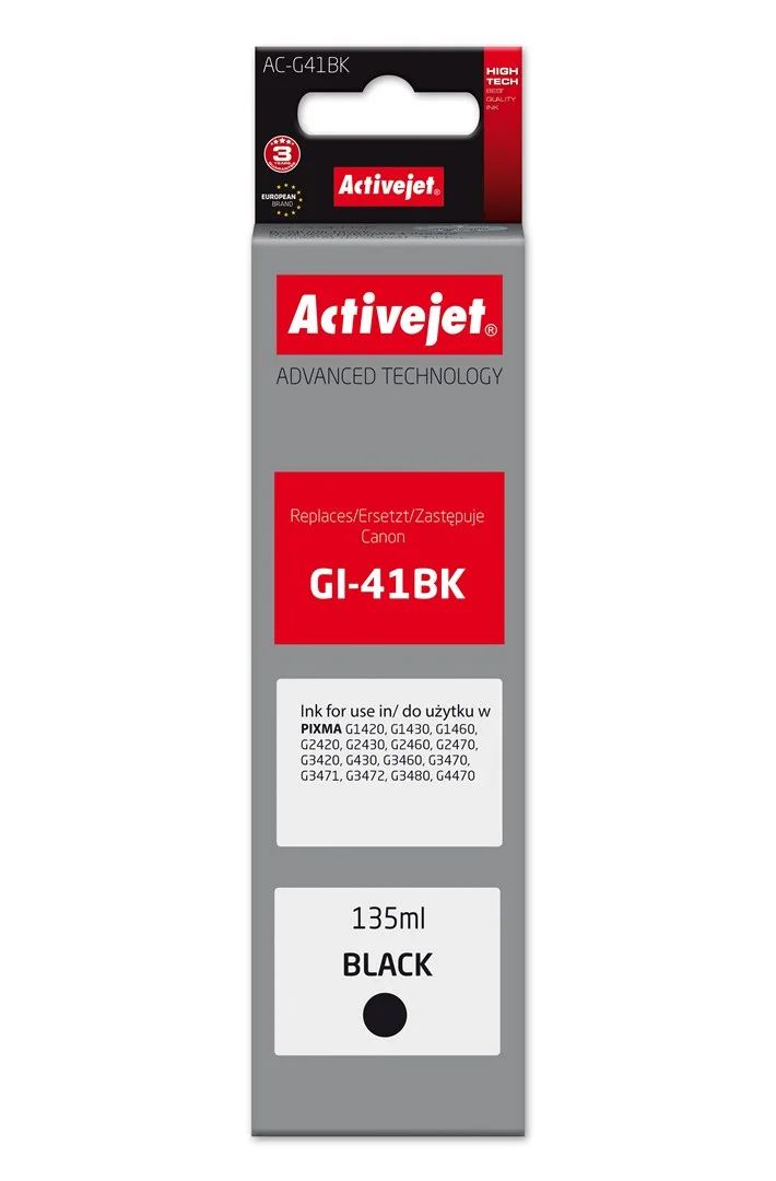 Activejet AC-G41Bk Ink Bottle (Replacement Canon GI-41BK 4528C001; Supreme; 135 ml; Black)