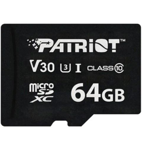 Patriot VX Series 64GB MicroSDXC V30 Class 10 UHS-I U3 4K UHD Memory Card PSF64GVX31MCX