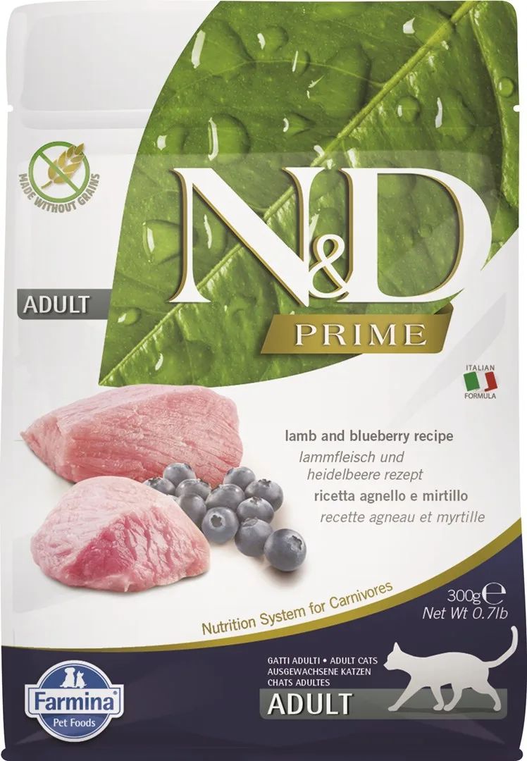 FARMINA N&D Prime Cat Lamb and Blueberry Adult - dry cat food - 300 g