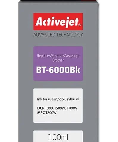 Activejet AB-6000Bk Ink Bottle (Replacement Brother BT-6000BK; Supreme; 100 ml; black)