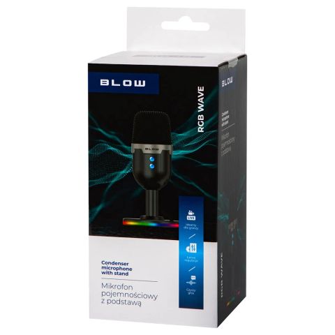 Studio microphone with BLOW LED stand