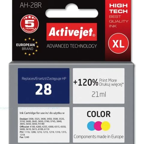 Activejet AH-28R Ink (replacement for HP 28 C8728A; Premium; 21 ml; color)