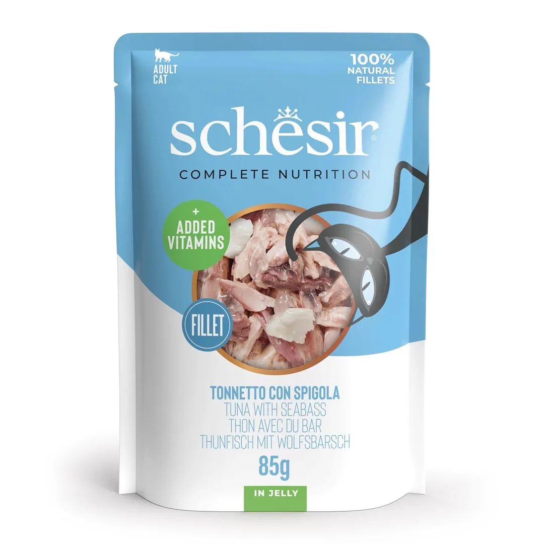 SCHESIR in jelly Tuna with seabass - wet cat food - 85 g