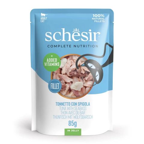 SCHESIR in jelly Tuna with seabass - wet cat food - 85 g