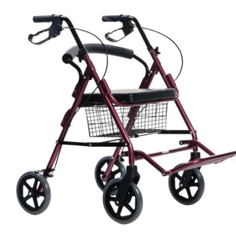 Four-wheel walker with seat function