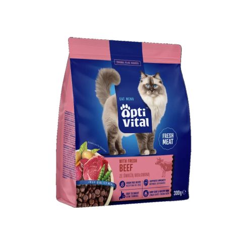 OPTIVITAL With fresh beef - dry cat food - 300g